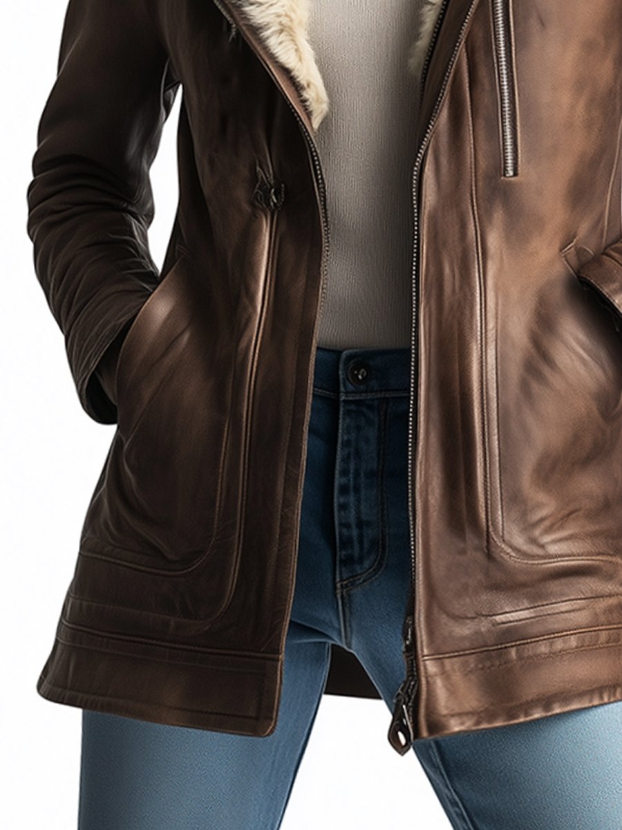 VInéalondon™ | Sheepskin Faux Leather Warm Coat