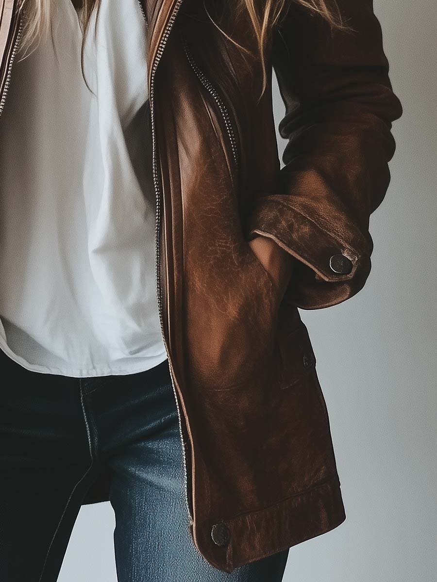 Inéalondon™ | Faux Leather Jacket