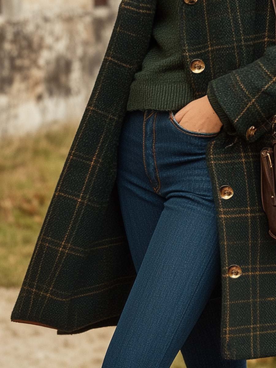 Inéalondon™ | Plaid Wool Coat