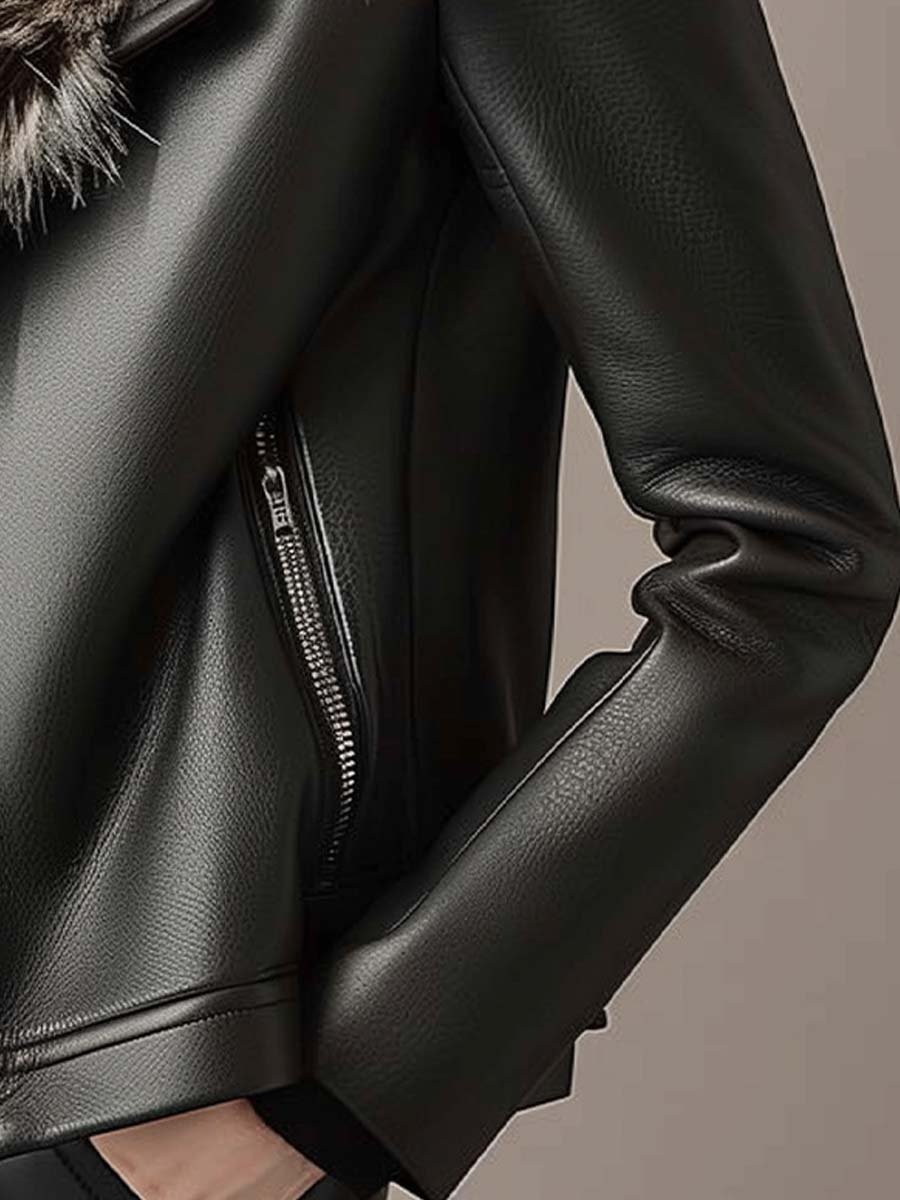 Inéalondon™ | Zipper Leather Jacket