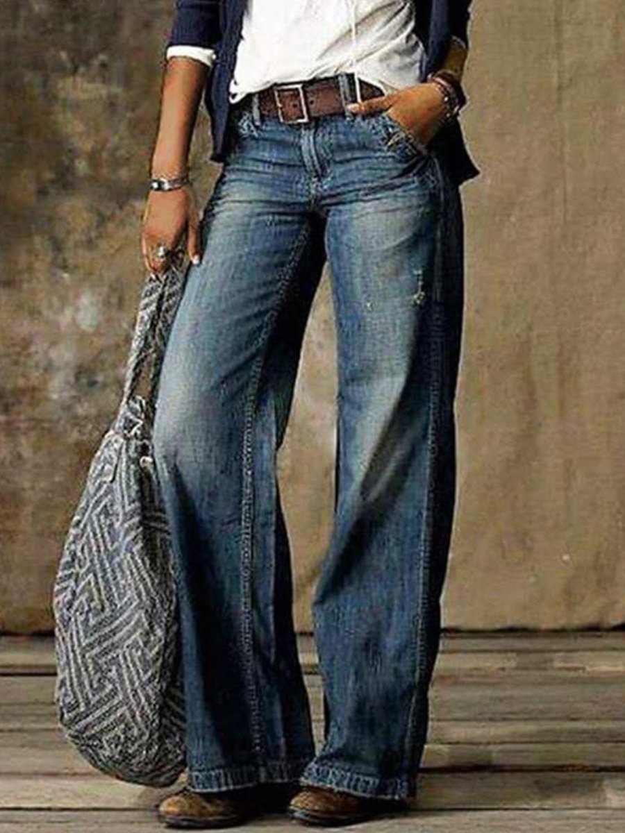 Inéalondon™ | Straight-Leg Wide-Leg Jeans