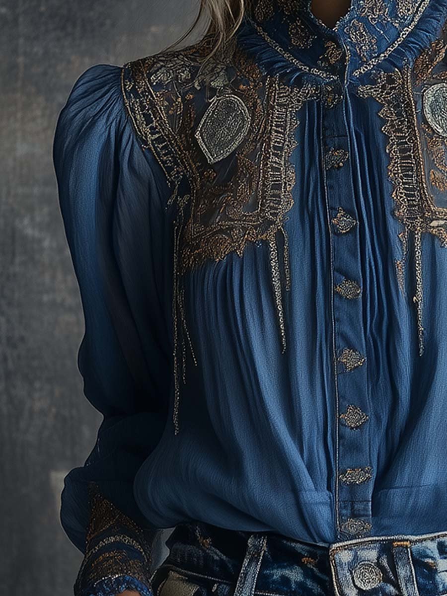 Inéalondon™ | Blue Lace Blouse