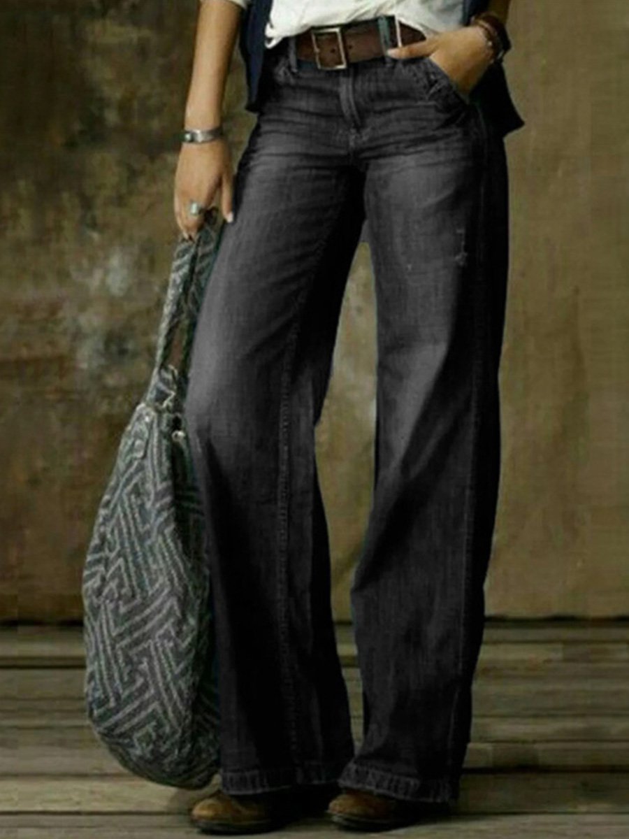 Inéalondon™ | Straight Wide Leg Jeans
