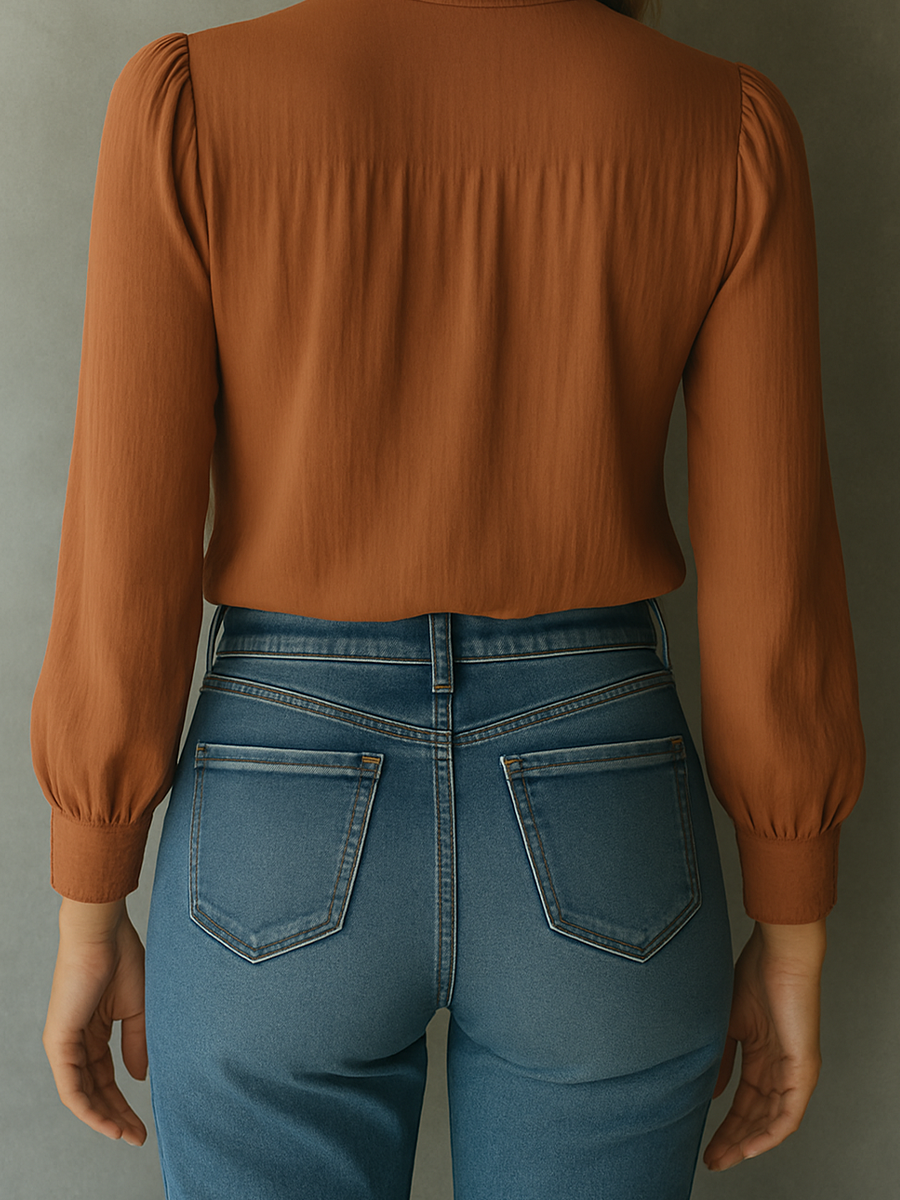 Inéalondon™ | Blouse in Warm Cinnamon