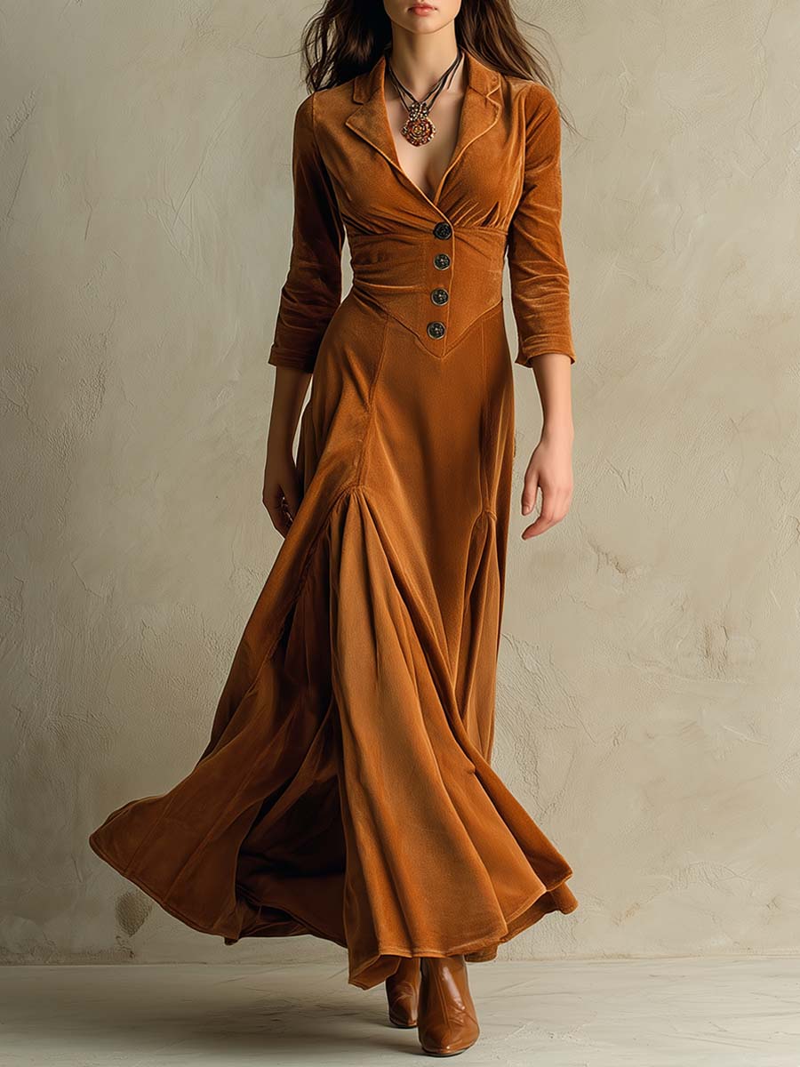 Inéalondon™ | Blazer Style Velvet Dress