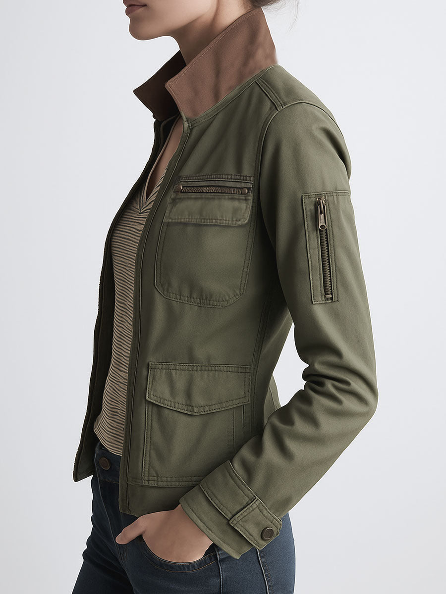 Inéalondon™ | Olive Green Cargo Jacket