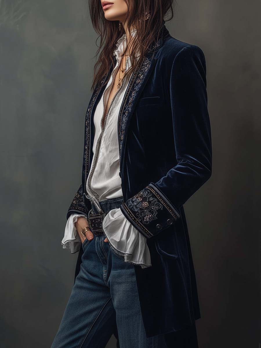 Inéalondon™ | Embroidered Long Jacket