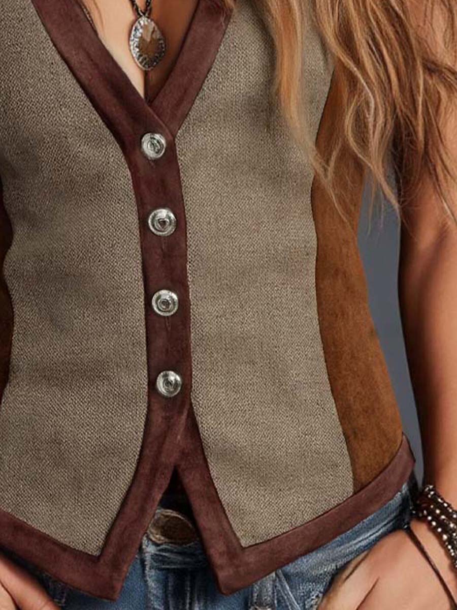 Inéalondon™ | Patchwork Suede Vest