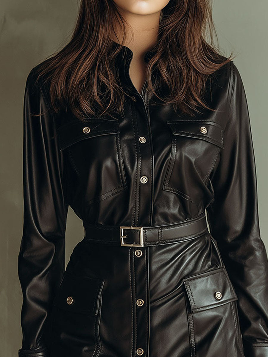 Inéalondon™ | Utility Belted Shirt Dress