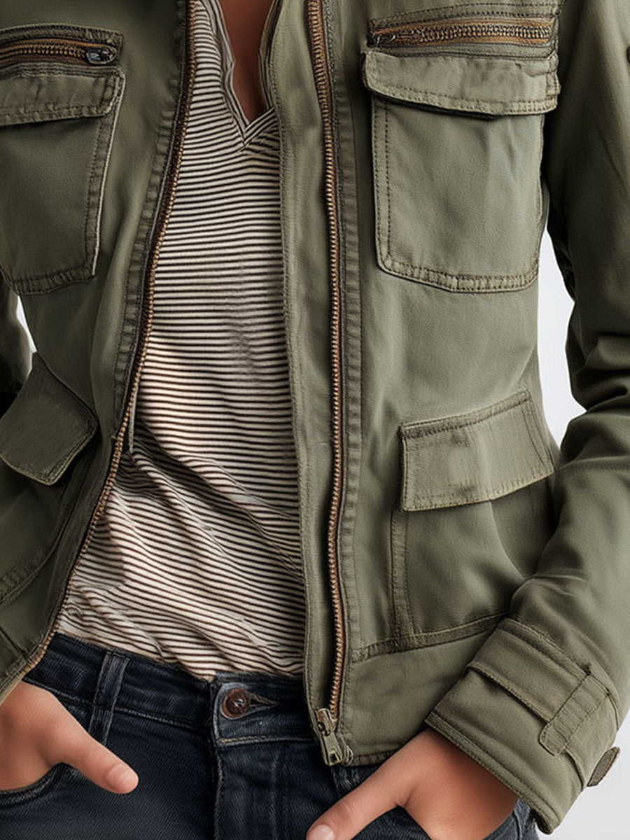 Inéalondon™ | Olive Green Cargo Jacket