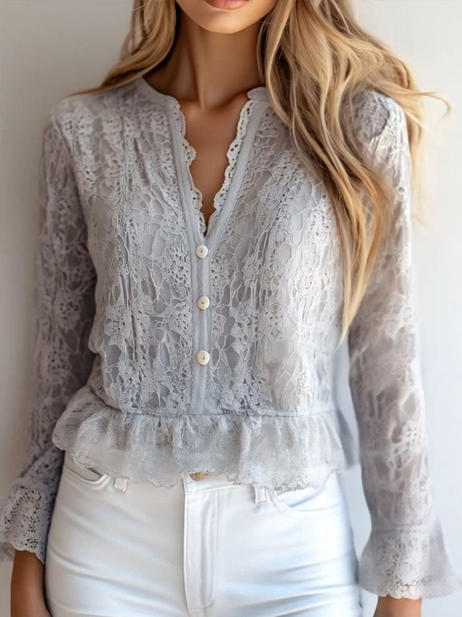 Inéalondon™ | Sleeve Lace Shirt