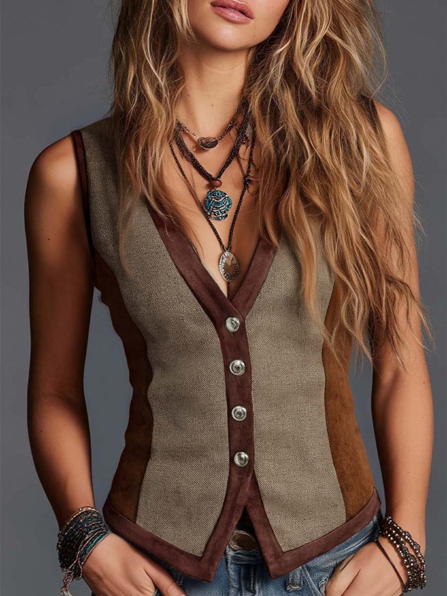 Inéalondon™ | Patchwork Suede Vest