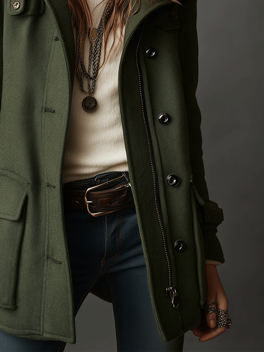 Inéalondon™ | Olive Wool Jacket