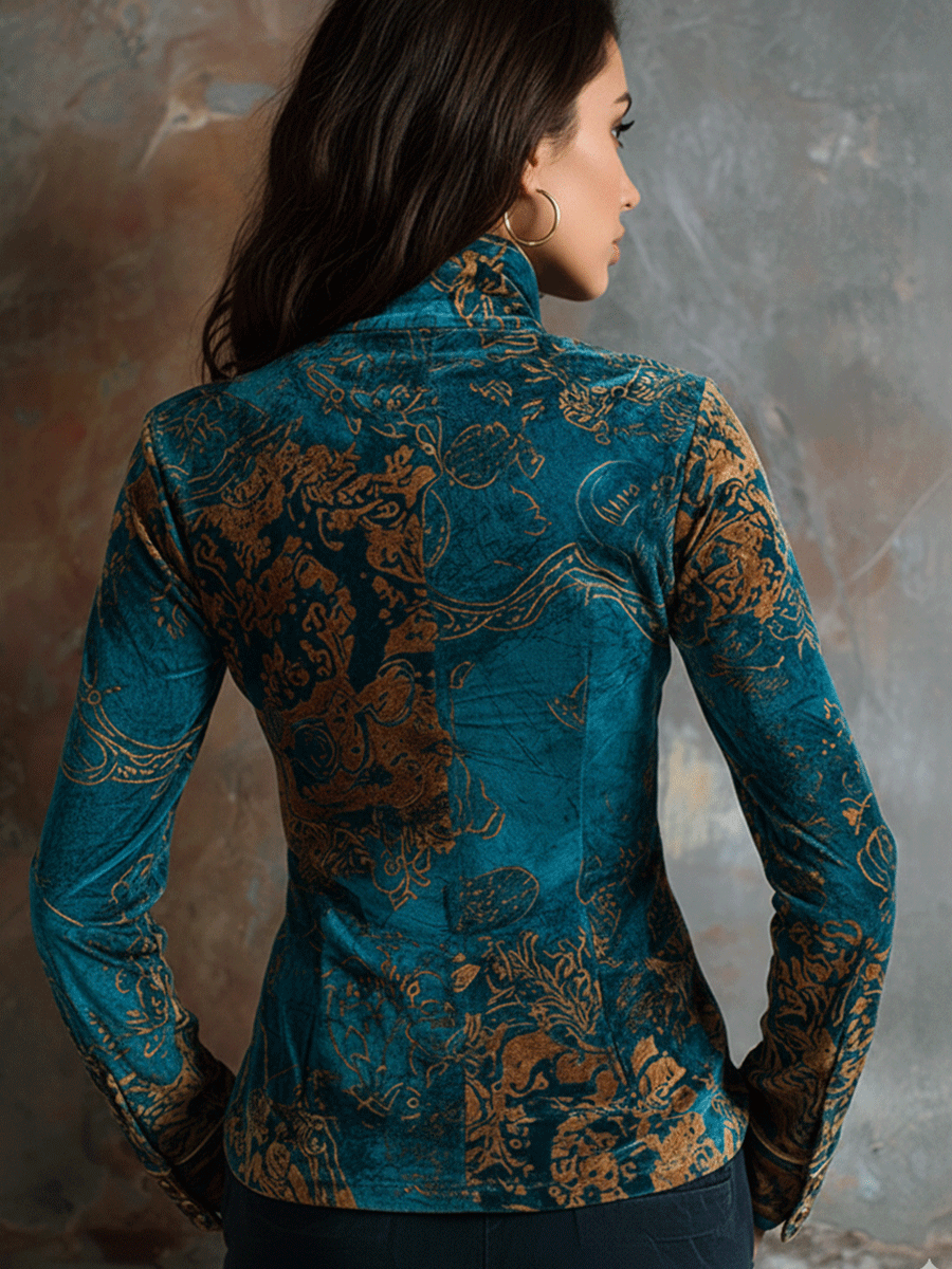 Inéalondon™ | Golden Print Fit Blouse