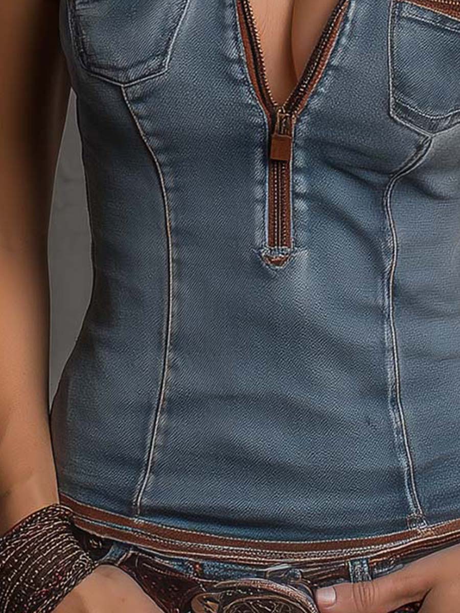 Inéalondon™ | Skinny Denim Top
