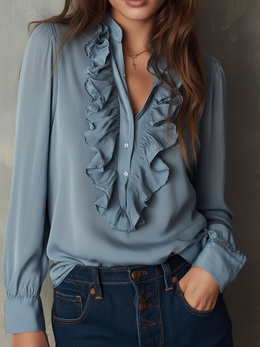 Inéalondon™ | Button Chiffon Blouse