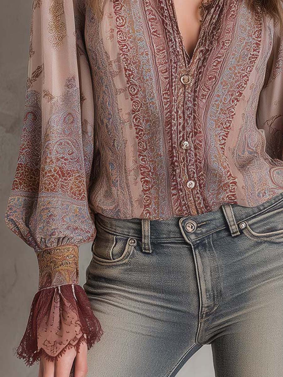 Inéalondon™ | Blouse With Lace Cuffs