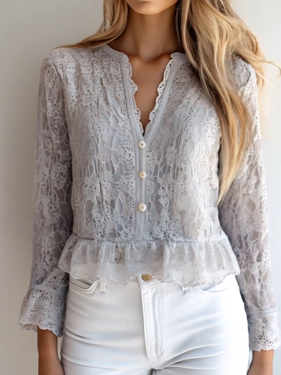 Inéalondon™ | Sleeve Lace Shirt