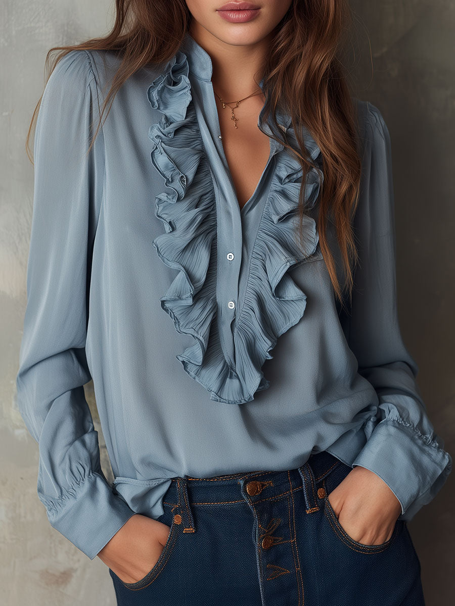 Inéalondon™ | Button Chiffon Blouse