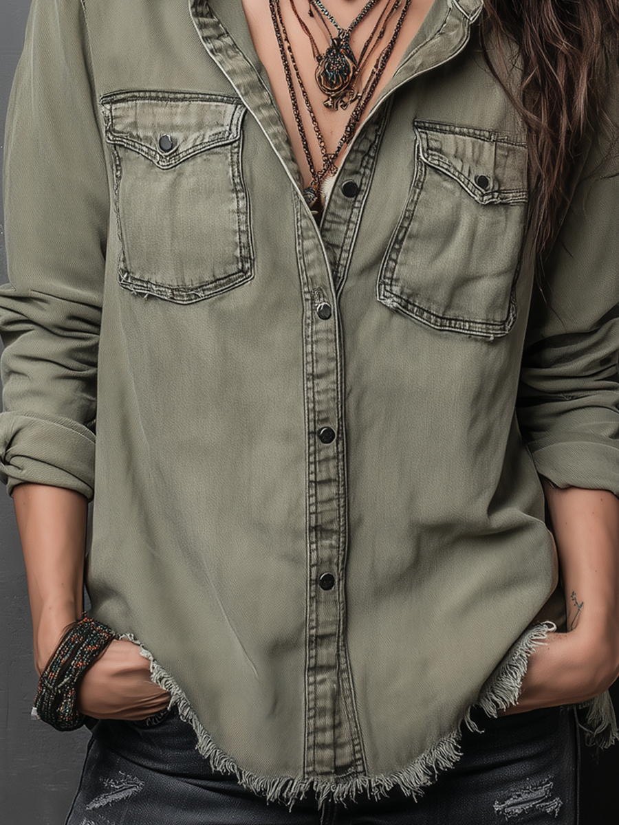 Inéalondon™ | Sleeve Washed Blouse