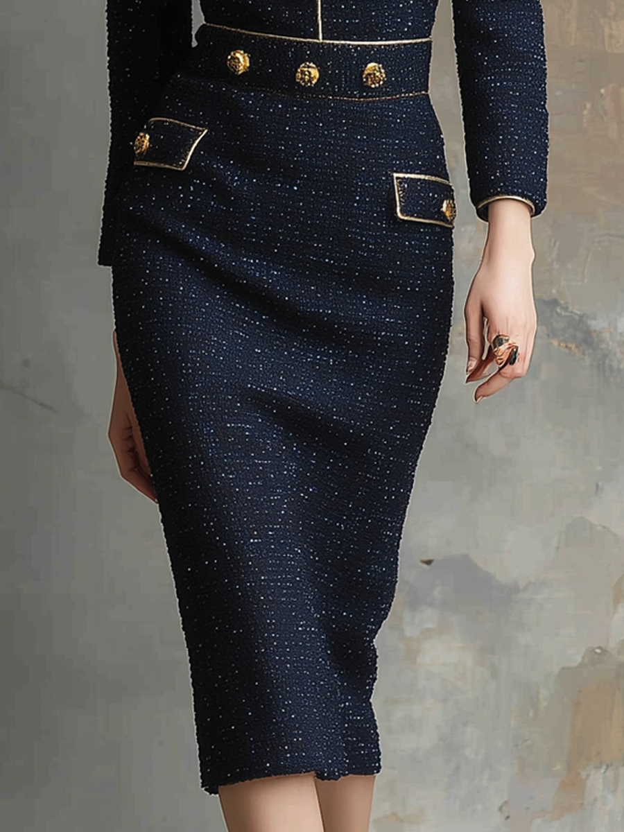 Inéalondon™ | Contrasting Trim Midi Dress