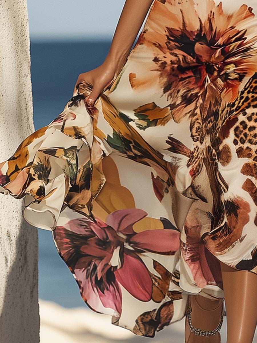 Inéalondon™ | Floral Print Midi Dress