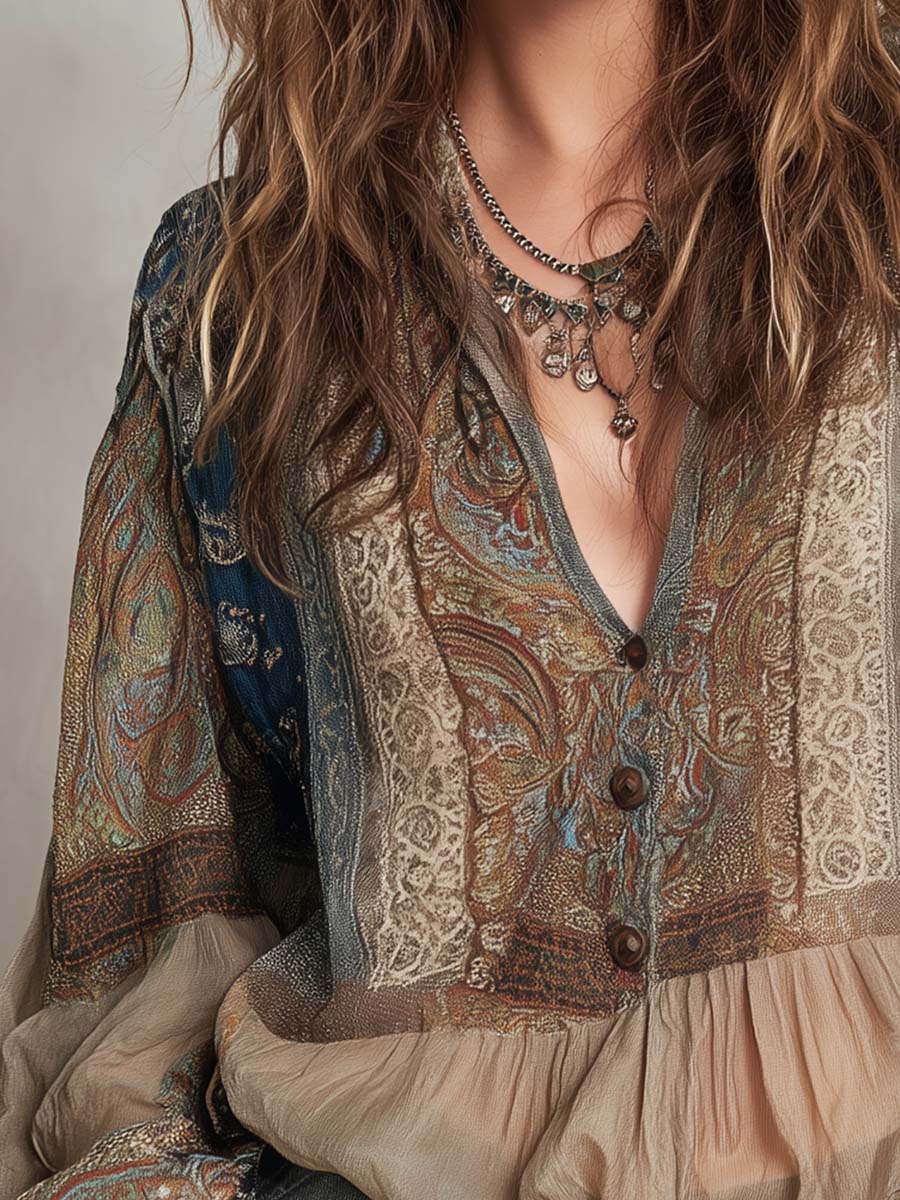 Inéalondon™ | Paisley Sheer Blouse