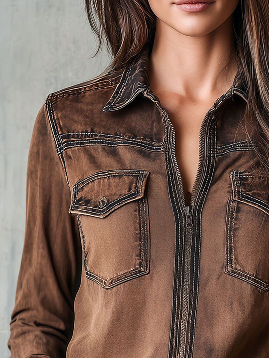 Inéalondon™ | Utility Zip Shirt Jacket