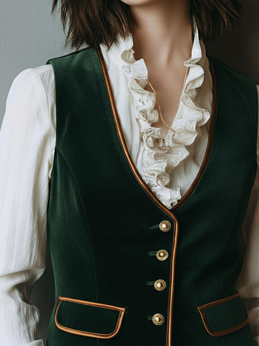Inéalondon™ | Vest With Gold Button