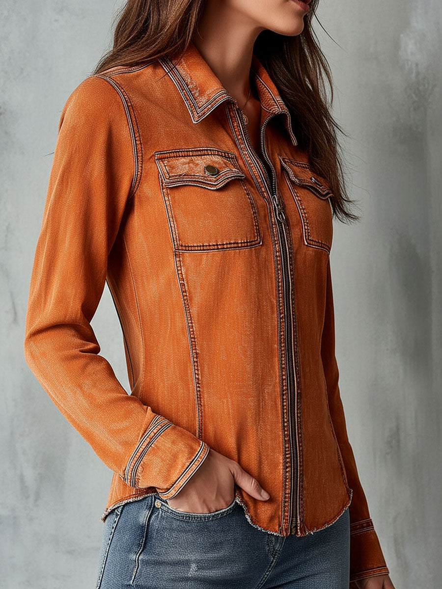 Inéalondon™ | Zip Denim Jacket