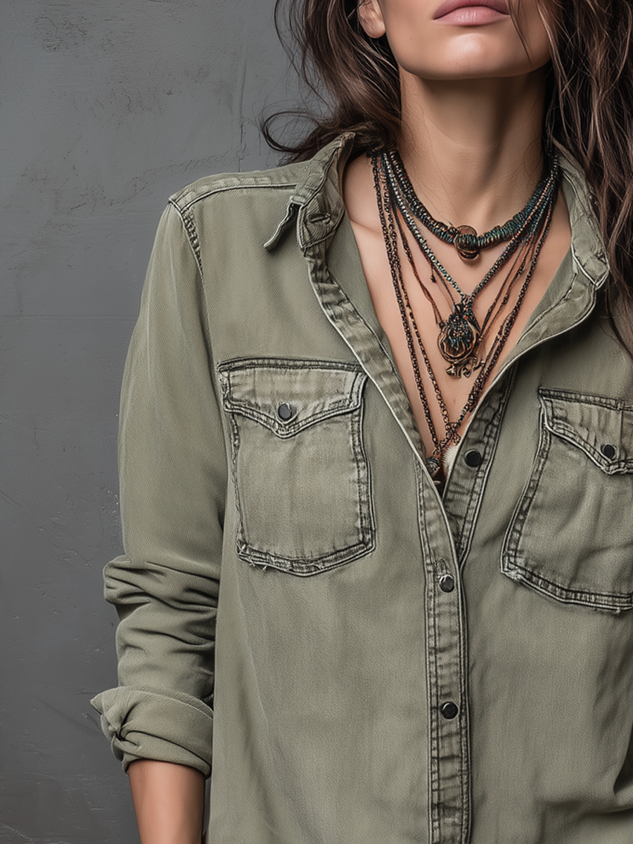 Inéalondon™ | Sleeve Washed Blouse