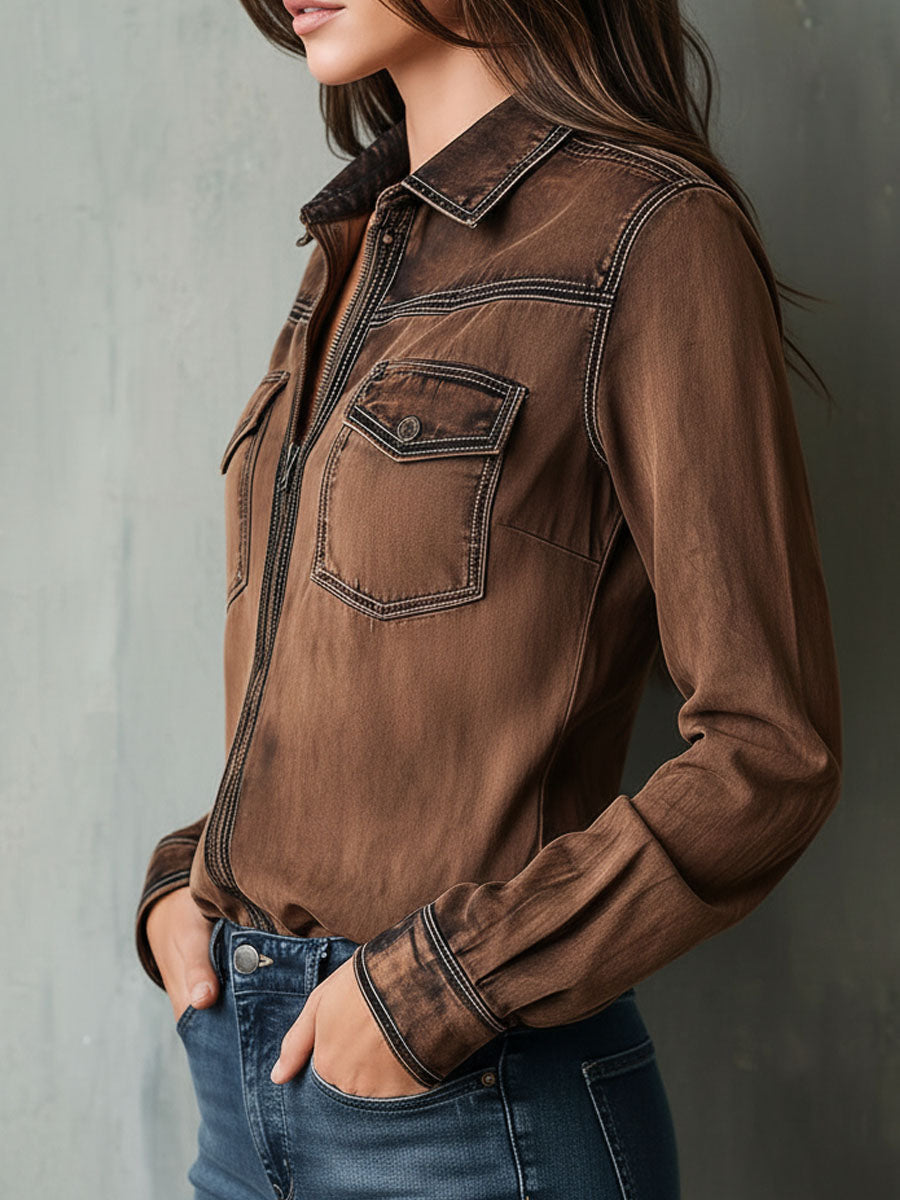 Inéalondon™ | Utility Zip Shirt Jacket