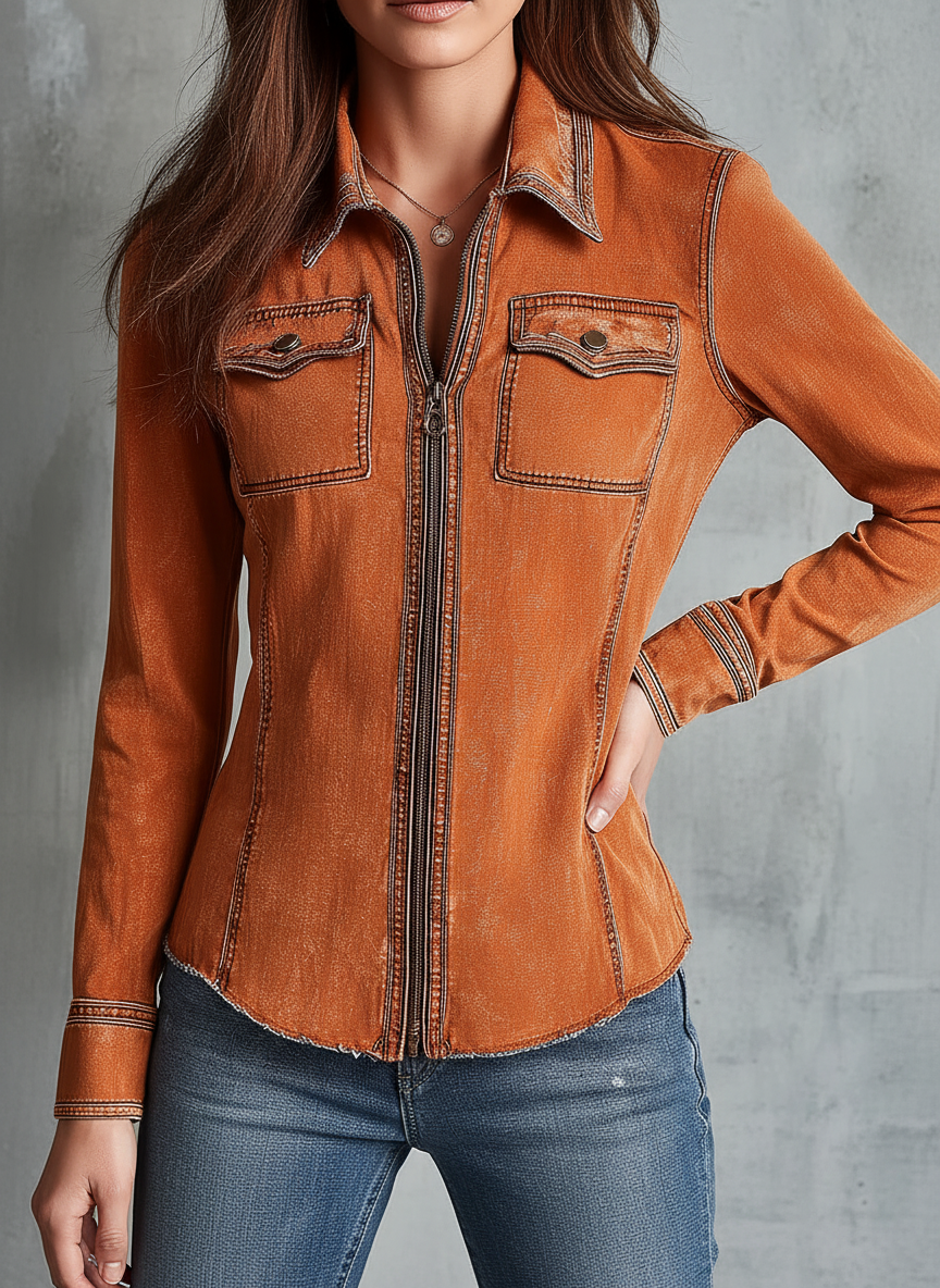 Inéalondon™ | Zip Denim Jacket