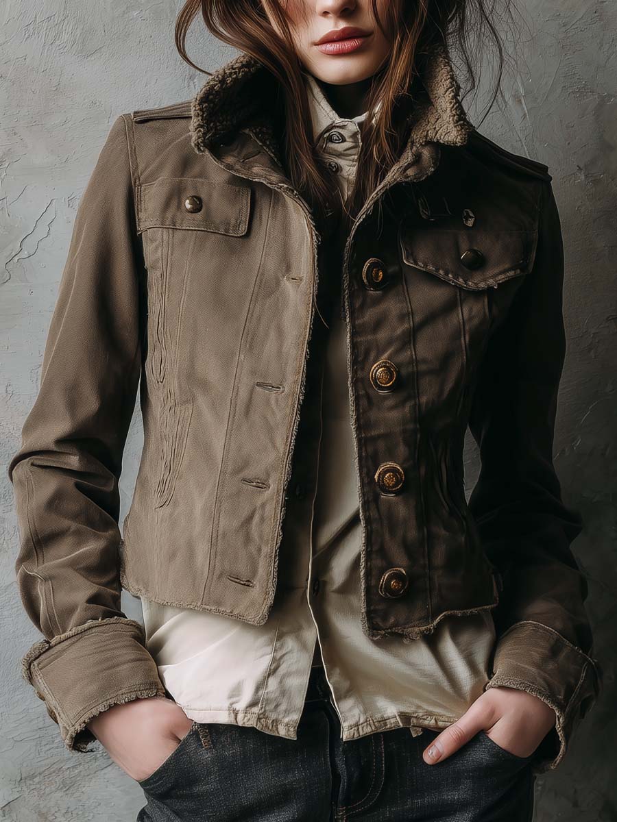 Inéalondon™ | Jacket With Shearling Collar