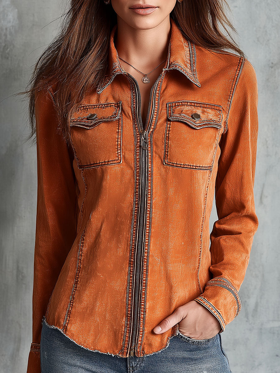 Inéalondon™ | Zip Denim Jacket