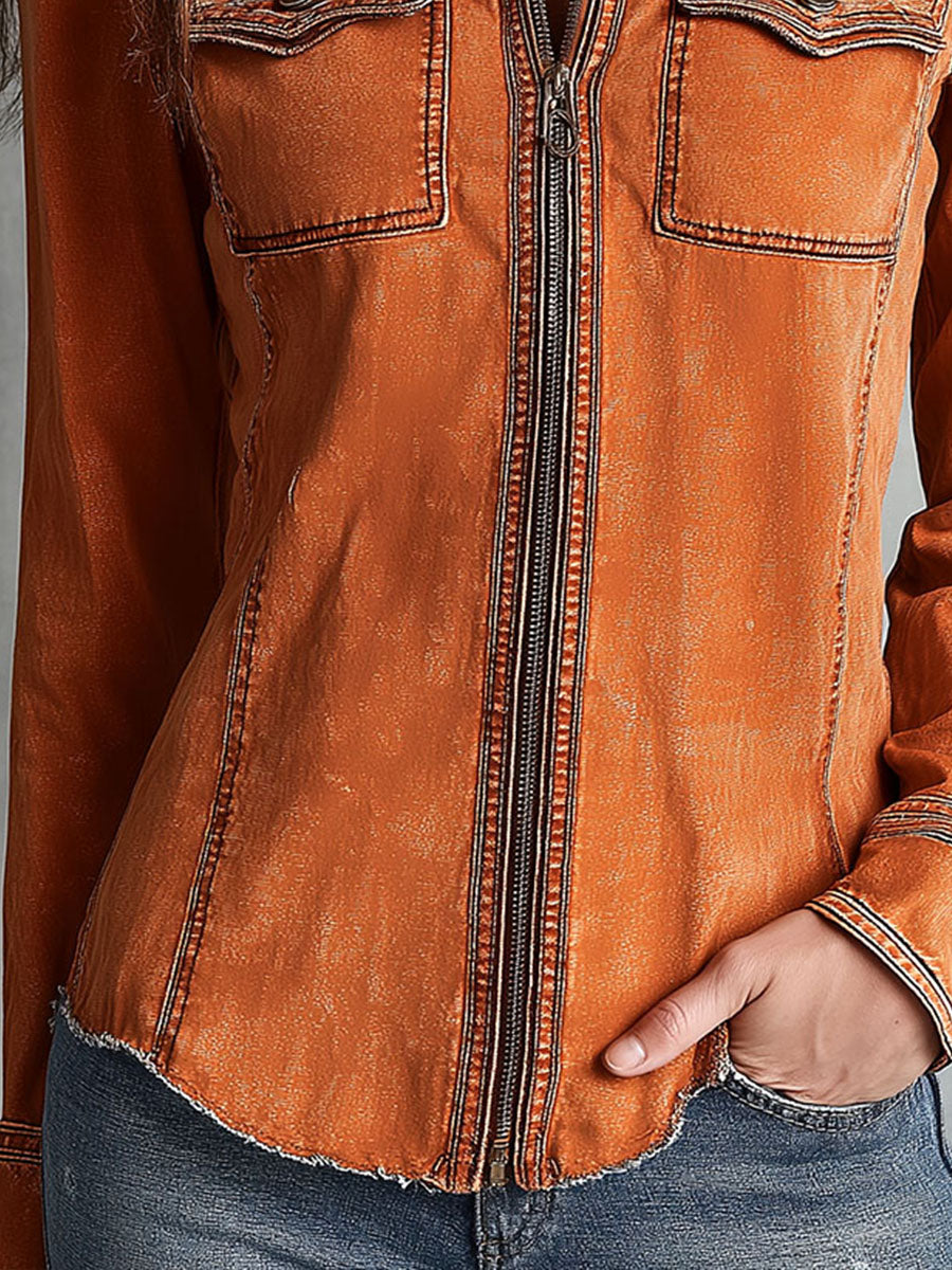 Inéalondon™ | Zip Denim Jacket