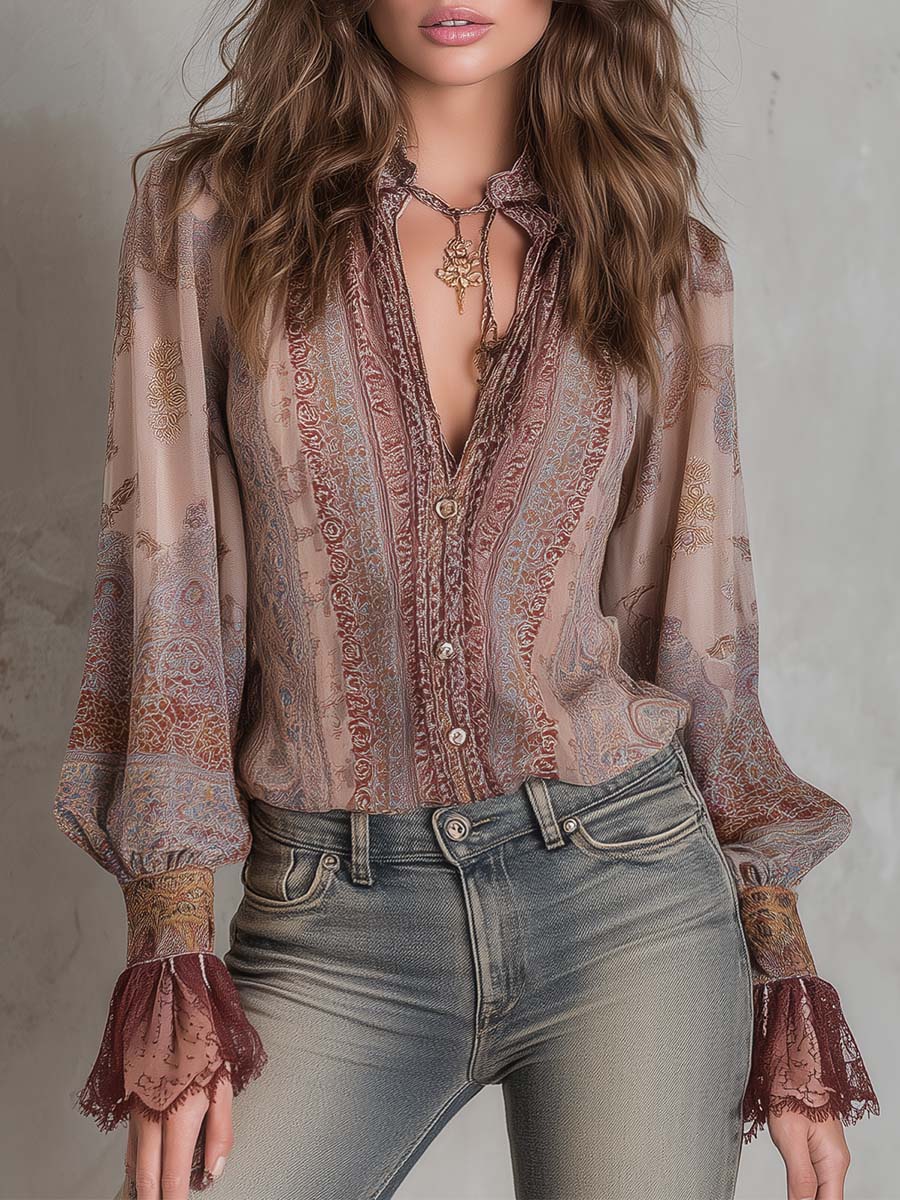 Inéalondon™ | Blouse With Lace Cuffs
