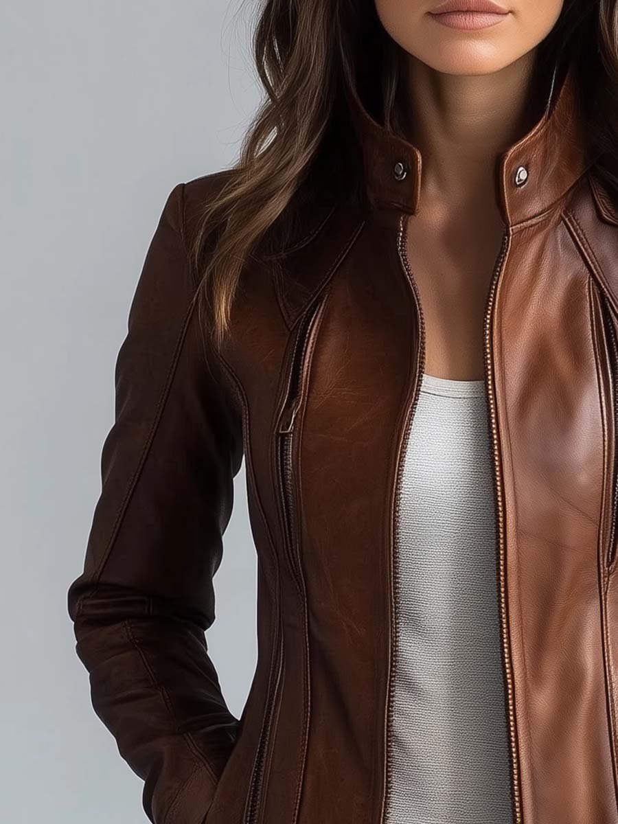 Inéalondon™ | Vintage Faux Leather Jacket