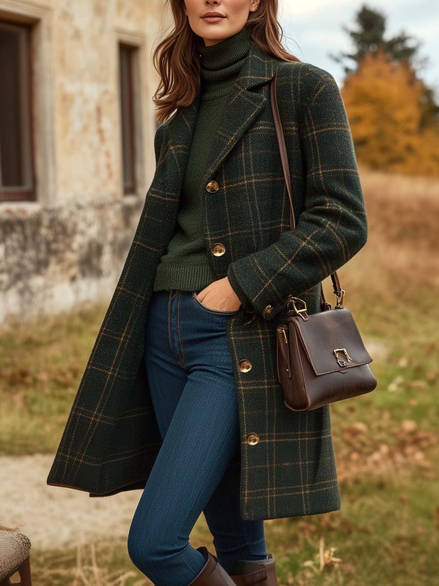 Inéalondon™ | Plaid Wool Coat