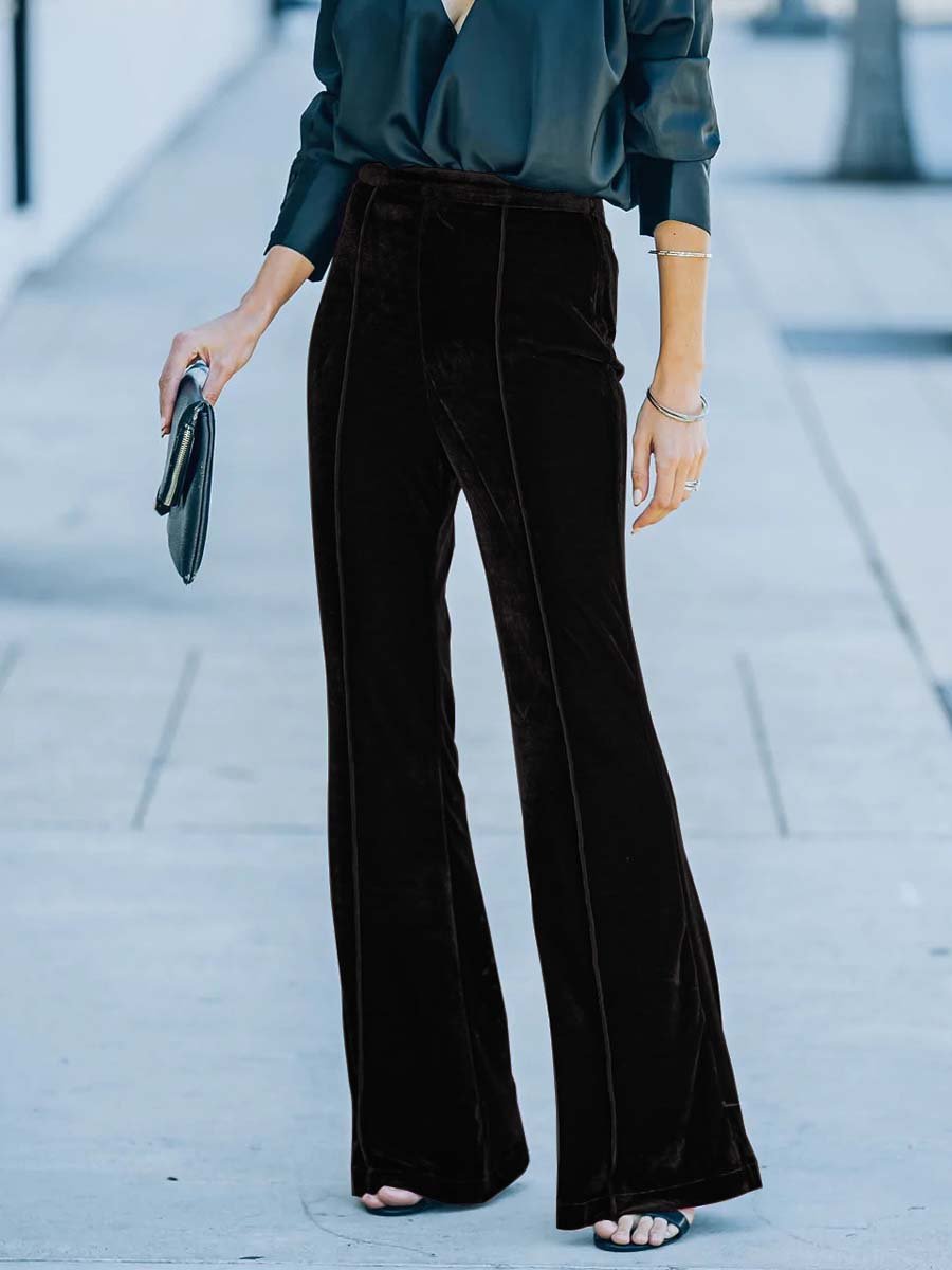 Inéalondon™ | High Waist Flared Casual Pants
