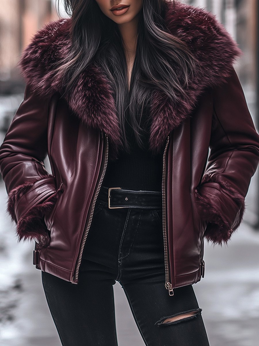 Inéalondon™ | Zip-lined Leather Jacket