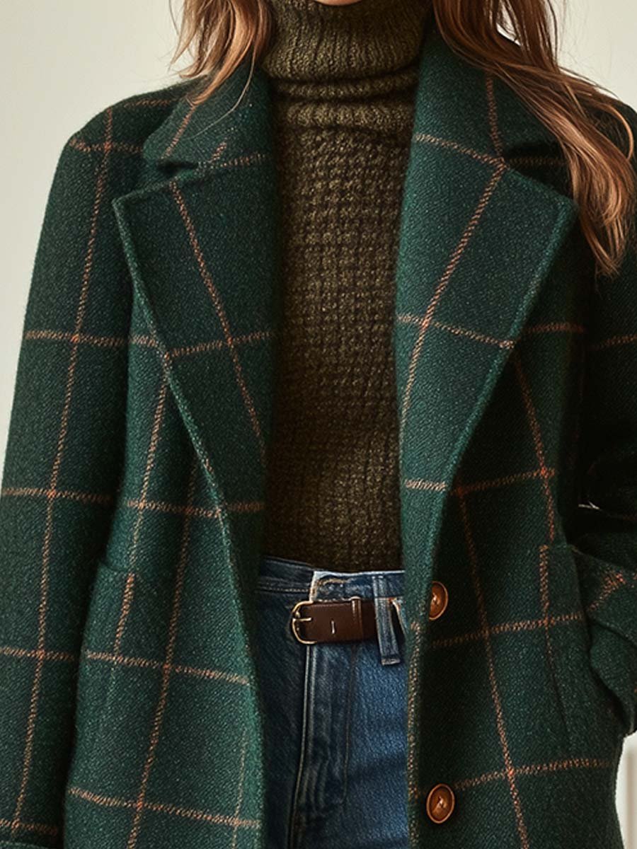 Inéalondon™ | Plaid Tweed Coat