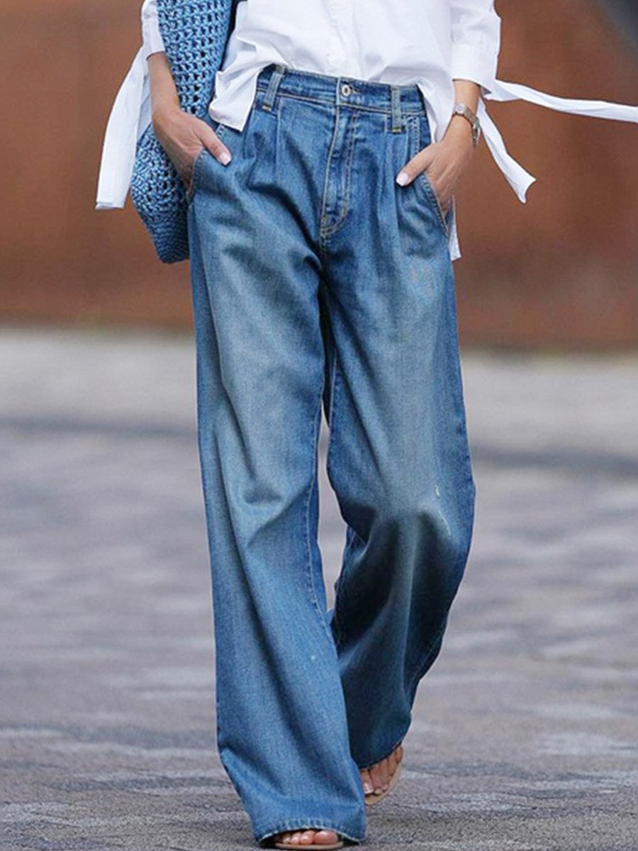Inéalondon™ | Slim Wide Leg Jeans