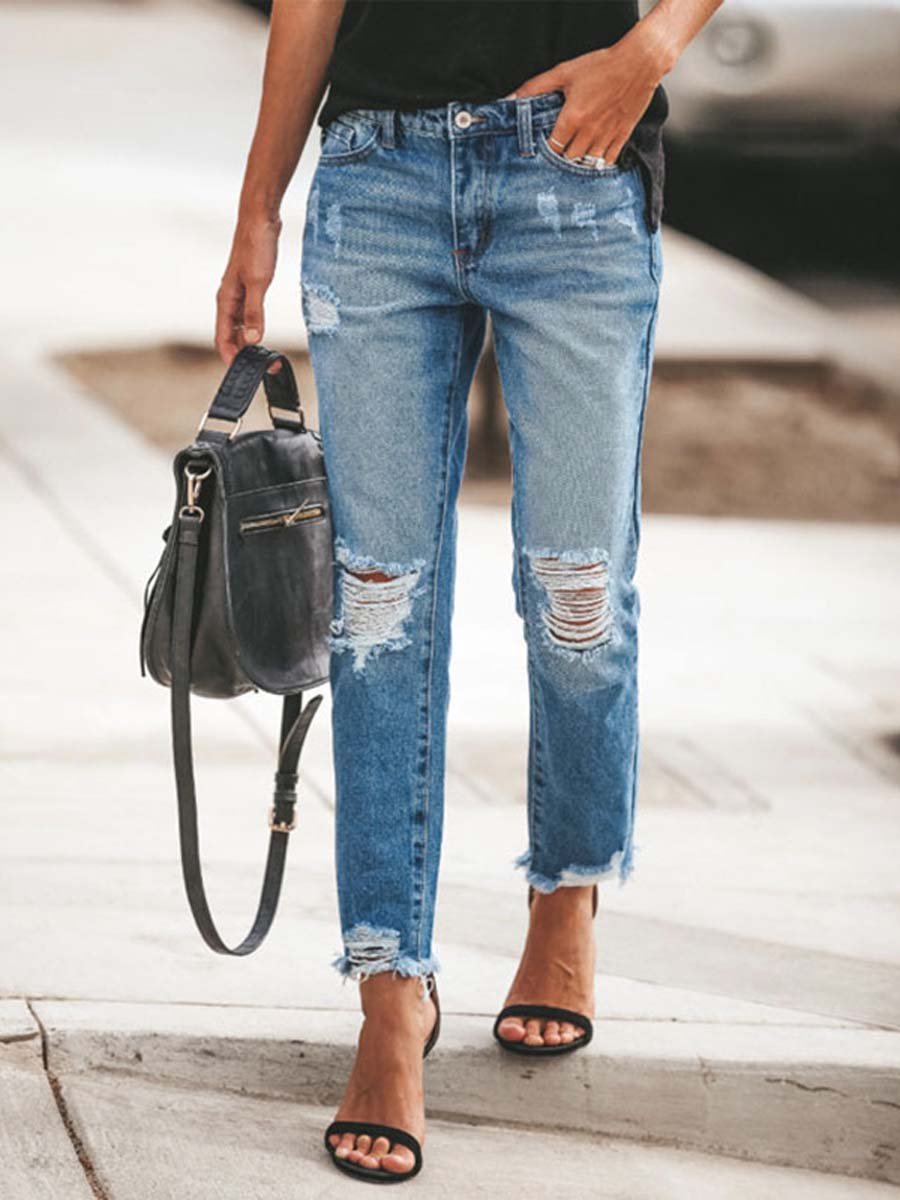 Inéalondon™ | Ripped Straight Jeans