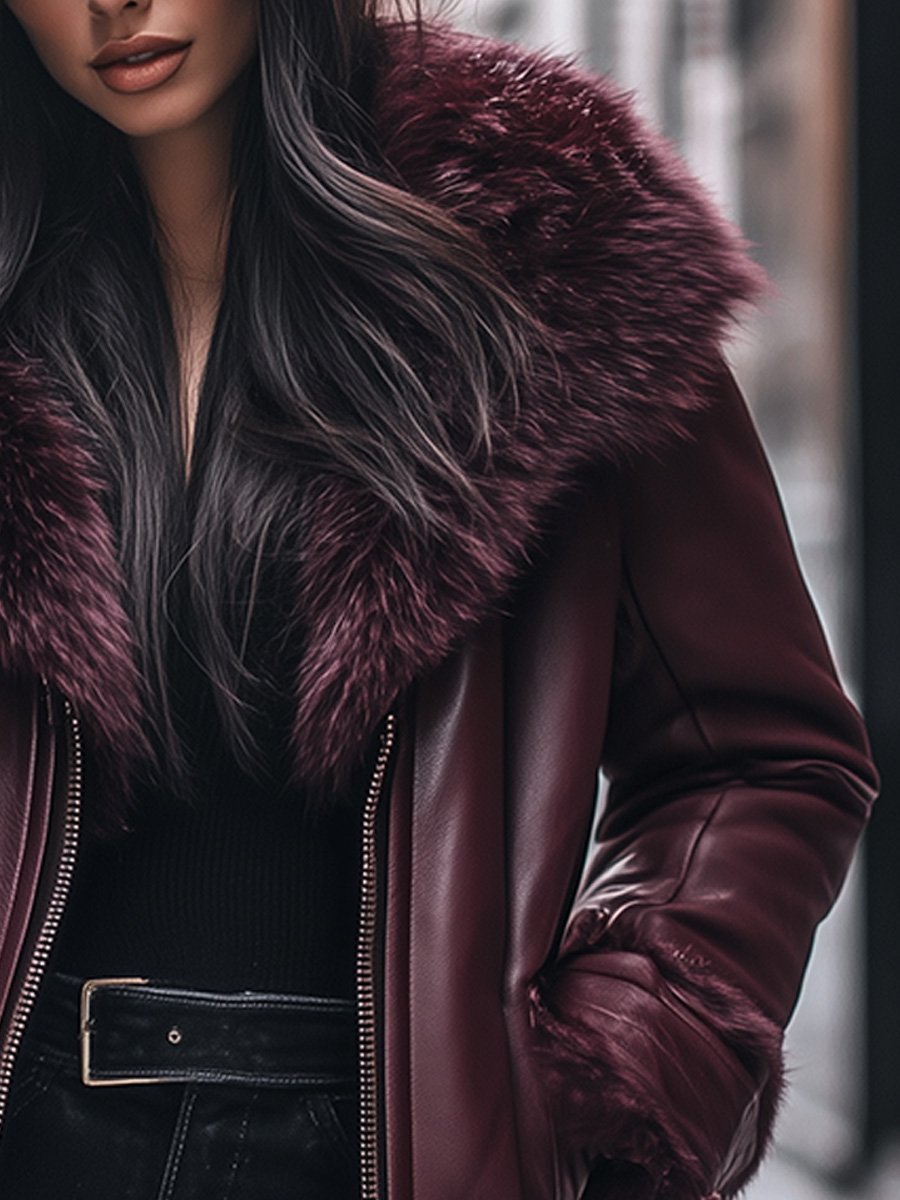 Inéalondon™ | Zip-lined Leather Jacket