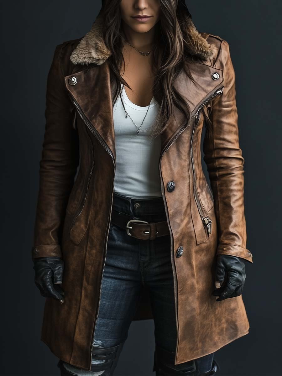 Inéalondon™ | Faux Leather Coat