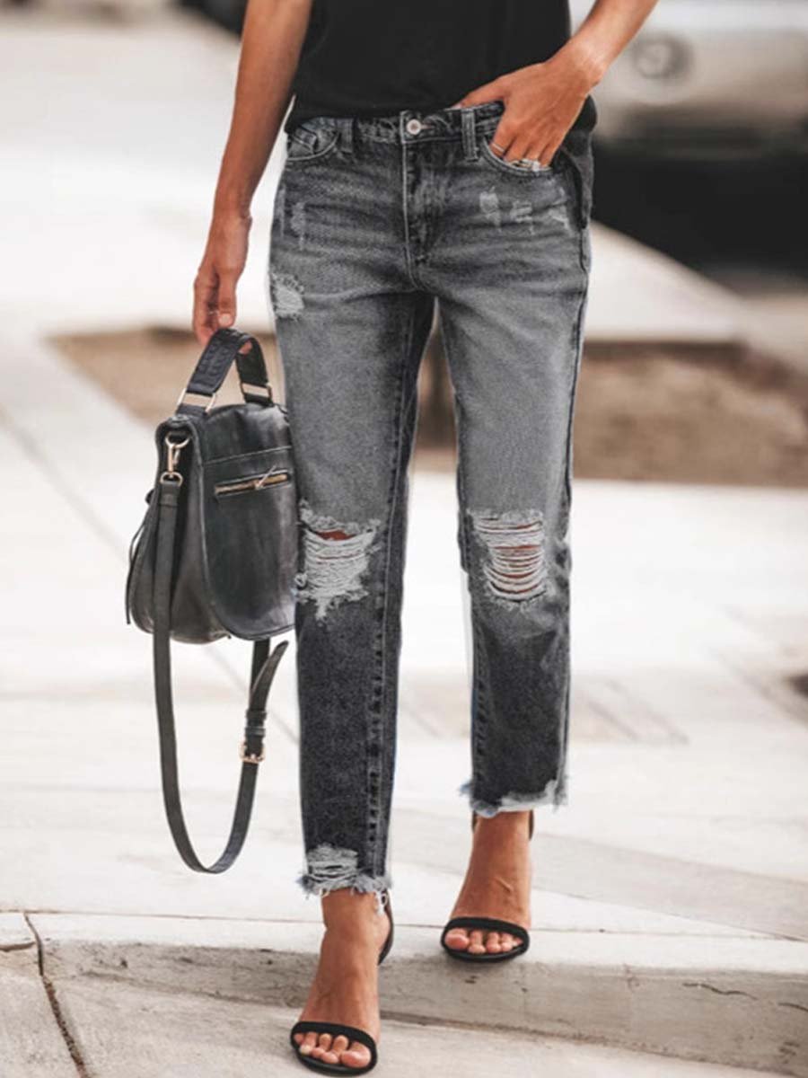 Inéalondon™ | Ripped Straight Jeans