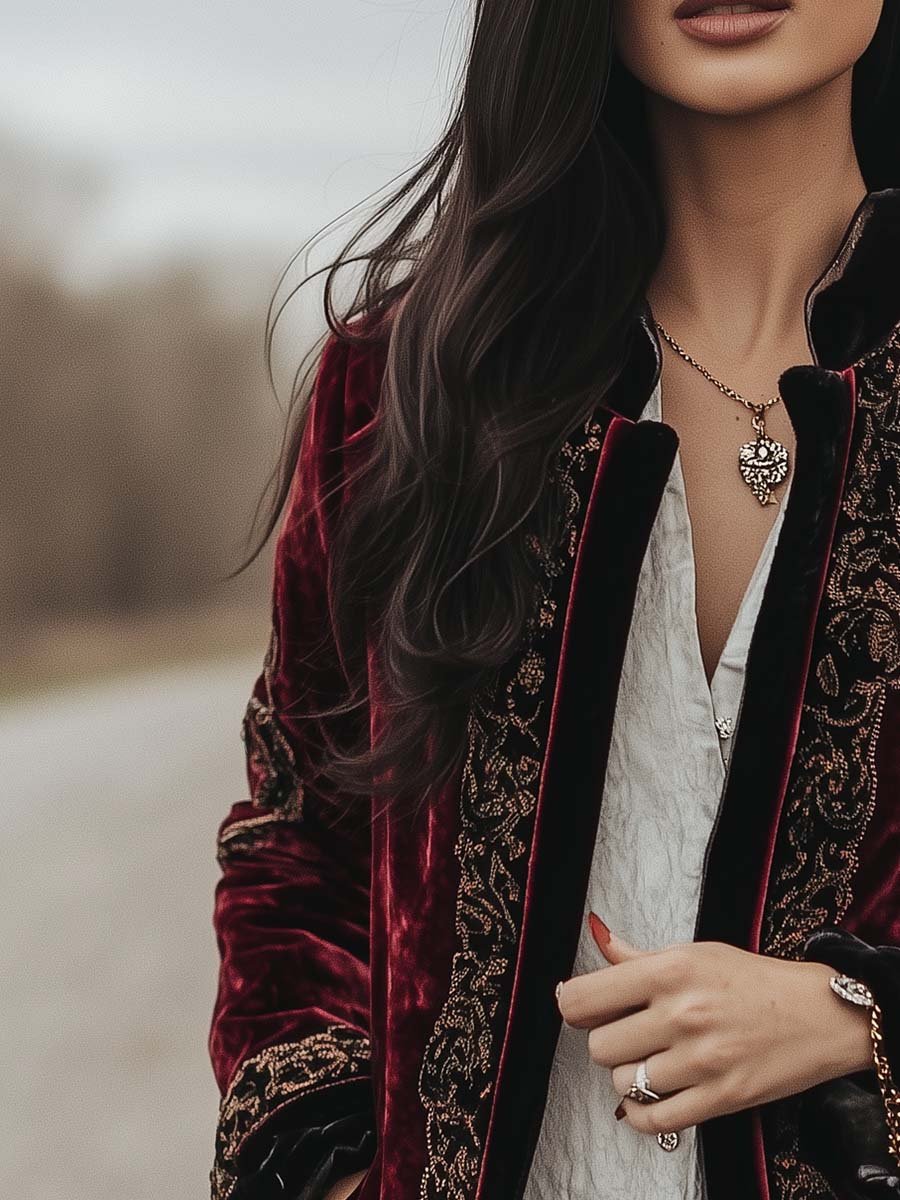 Inéalondon™ | Sleeves Velvet Jacket