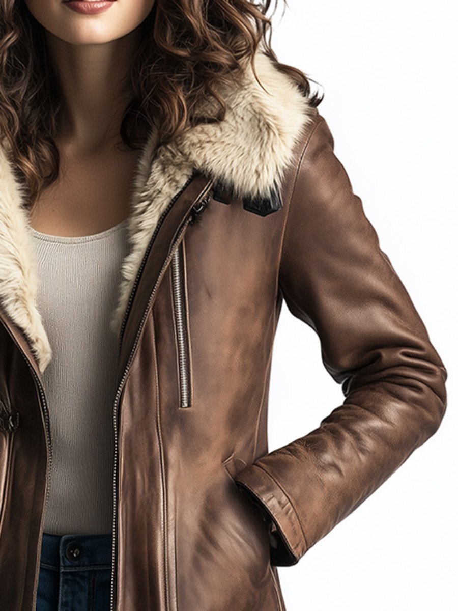 VInéalondon™ | Sheepskin Faux Leather Warm Coat