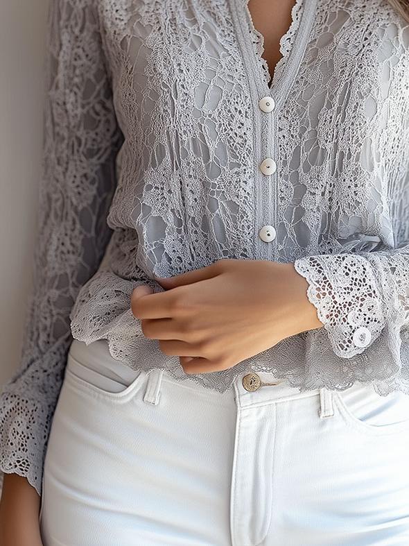 Inéalondon™ | Sleeve Lace Shirt